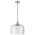Innovations Lighting - Large Bell 1-Light LED Pendant, Polished Nickel, Glass: Clear - One of our largest and original collections, the Franklin Restoration is made up of a vast selection of heavy metal finishes and a large array of metal and glass shades that bring a touch of industrial into your home.