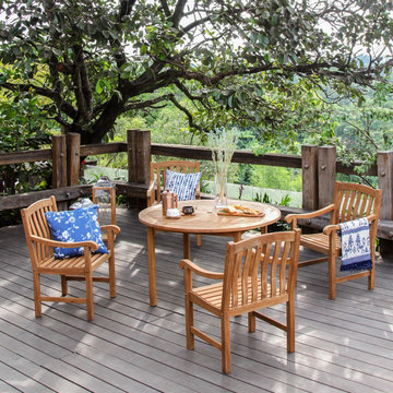 Vermont Teak Wood 5 Piece Outdoor Dining Set