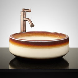 ALDRIN HAND-GLAZED VESSEL SINK - DESERT SAND - Bathroom Sinks