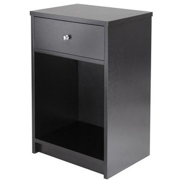 Winsome Squamish Transitional Composite Wood Accent Table in Black