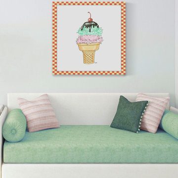 "Ice Cream Parlor I" Painting Print on Wrapped Canvas