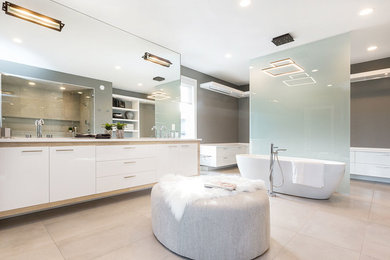 Inspiration for a contemporary bathroom remodel in Edmonton