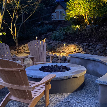 Challenging Hillside Putting green and Fire pit area