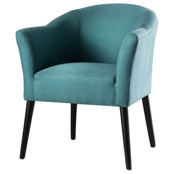 GDF Studio Charmaine Low Back Fabric Arm Chair, Dark Teal