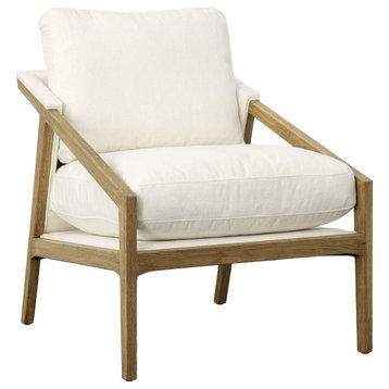 Elin Linen Upholstered Occasional Chair, White