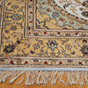 Oriental Rug Ivory 250 Kpsi Silken Kashan, Hand-Knotted Rug