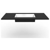 Serenity Solid Surface Bathroom Vanity Top with Sink, Black, 48", No Faucet Hole