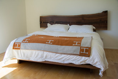 Walnut Slab Modern Bed