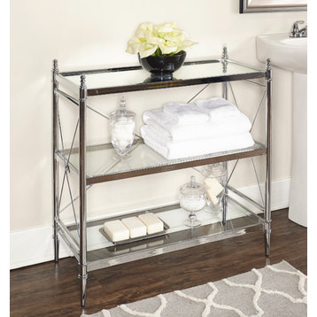 Pinnacle Chrome and Glass Floor Console