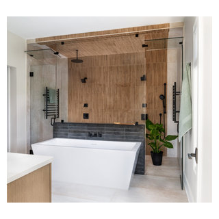 North Arlington Organic Modern Custom Home - Transitional - Bathroom ...