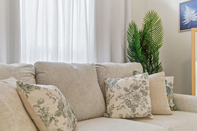 Transitional living room photo in Atlanta