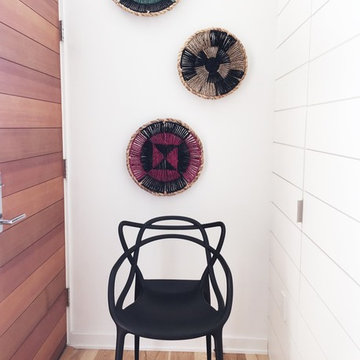 Custom wood panel entryway