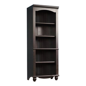 Sauder Harbor View Bookcase With Doors In Antiqued Paint