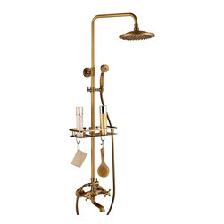 Naples Antique Brass Shower Set with Hand Shower - Showerheads And Body Sprays