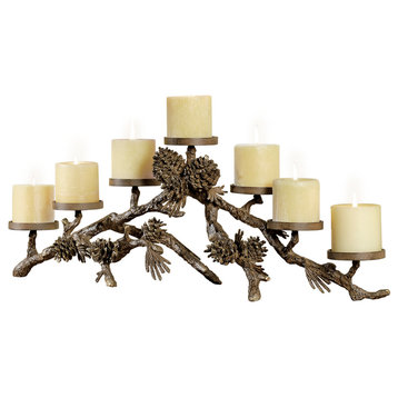 Pinecone Mantlepiece Candleholder