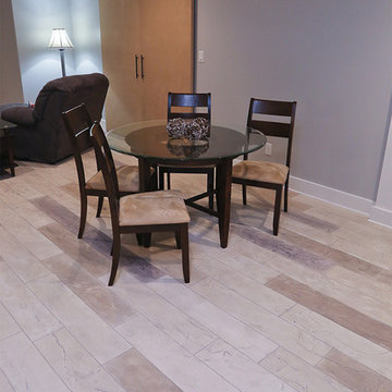 Faux-wood Granicrete Basement Flooring Remodel