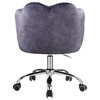 Rowse Office Chair, Dark Gray Velvet and Chrome Finish