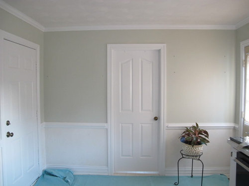 Repainting Walls Below Newly White Chair Rail Best Color - Gray And White Walls With Chair Rail