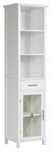 Wooden Bathroom Storage Tall Linen Cabinet