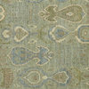 Oriental Rug Ikat Uzbek, Hand-Knotted Light Green 100% Wool Rug