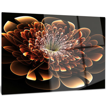 "Brown Fractal Flower" Glossy Metal Wall Art, 40"x30"