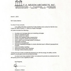 Letters of Recommendation - Products