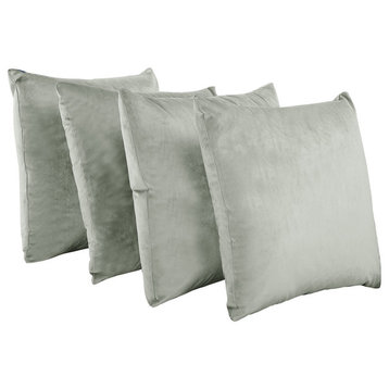 Supersoft Throw Pillow Cover 4 Piece Set, Light Grey