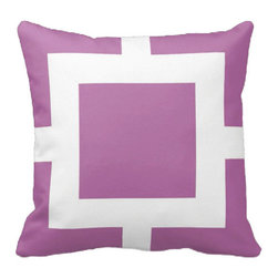 Tomova Jai Designs - Square Biz Color Blast Decorative Pillow, Purple - Decorative Pillows