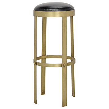 Prince Stool, Gold with Leather