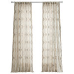 Half Price Drapes - Suez Bronze Embroidered FauxLinen Sheer Curtain Single Panel, 50"x120" - HPD has redefined the construction of sheer curtains and panels. Our Embroidered Sheer Collection are unmatched in their quality. Each panel creates a beautiful diffusion of light. As a general rule, for proper fullness panels should measure 2-3 times the width of your window/opening.