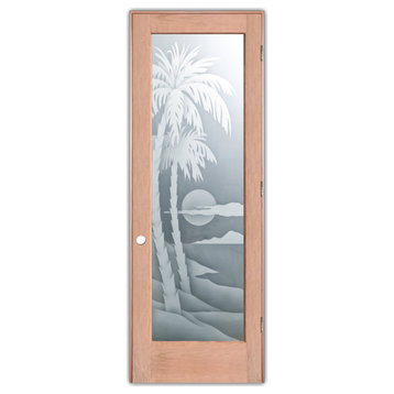 Pantry Door - Palm Sunset - Cherry - 30" x 96" - Knob on Left - Pull Open