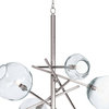 Molten Chandelier With Clear Glass, Polished Nickel