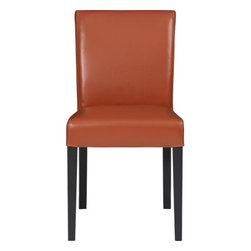 Lowe Persimmon Leather Side Chair in Dining Chairs | Crate and Barrel - Dining Chairs