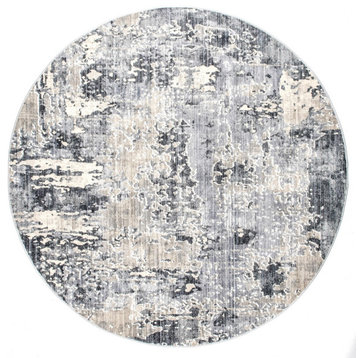 nuLOOM Abstract Levitan Contemporary Area Rug, Silver, 6' Round
