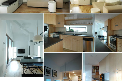 Inspiration for a small contemporary home design remodel in New York