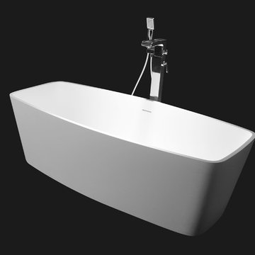 Amazing Solid Surface Bathtubs in white matte finish
