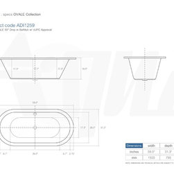 SPEC Aqua OVALE 59'' Drop in Bathtub w/ cUPC Approval - Bathtubs