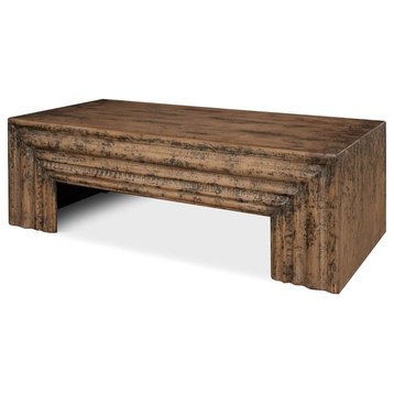 Modern Distressed Wood Coffee Table