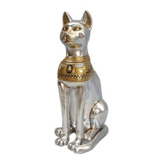 silver cat statue