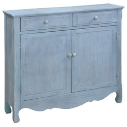 Farmhouse Buffets And Sideboards Cottage Cupboard, Driftwood Blue