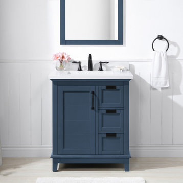 Ove Decors Pembroke 30 in. Single Sink Bathroom Vanity in Greyish Blue