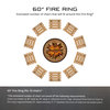 60" Solid 5 Piece Fire Ring