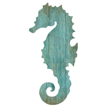 Suzanne Nicoll Silhouette Seahorse Wood Panel Sign