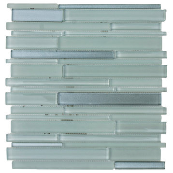 12.5"x12" Glass Mosaic Tile, Simply Color Collection, Key West, Strips, Set of 5