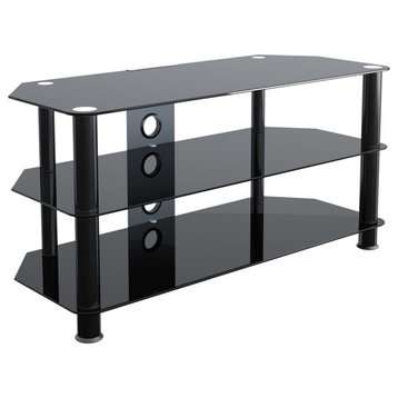 AVF Steel Glass TV Stand with Cable Management for up to 50" TVs in Black