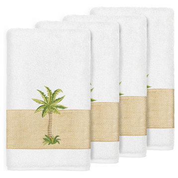 Colton 4-Piece Embellished Bath Towel Set, White