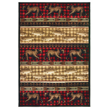 Oriental Weavers Sphinx Woodlands 9594B Lodge Rug, Red/Multi, 9'10"x12'10"