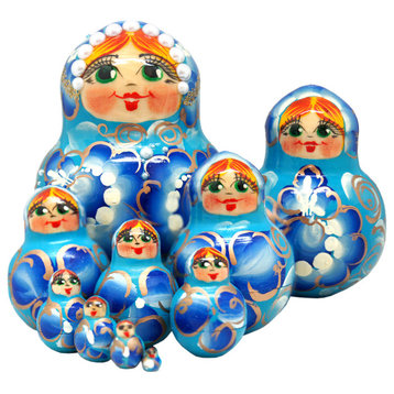 10 Nest Pearl Doll in Blue