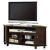 Monarch Specialties 60 Inch Corner TV Console in Walnut