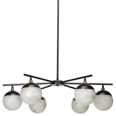 Metro Faux Alabaster 6-Light Chandelier